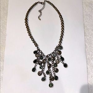Silver and Dark Gray Stone Necklace
